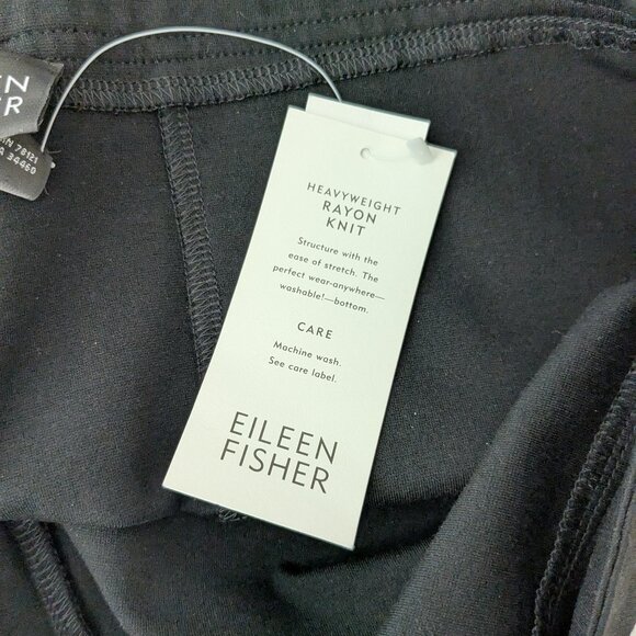 EILEEN FISHER Women's Heavyweight Rayon Knit Dress Pants Size S  Black NWT - Picture 8 of 9